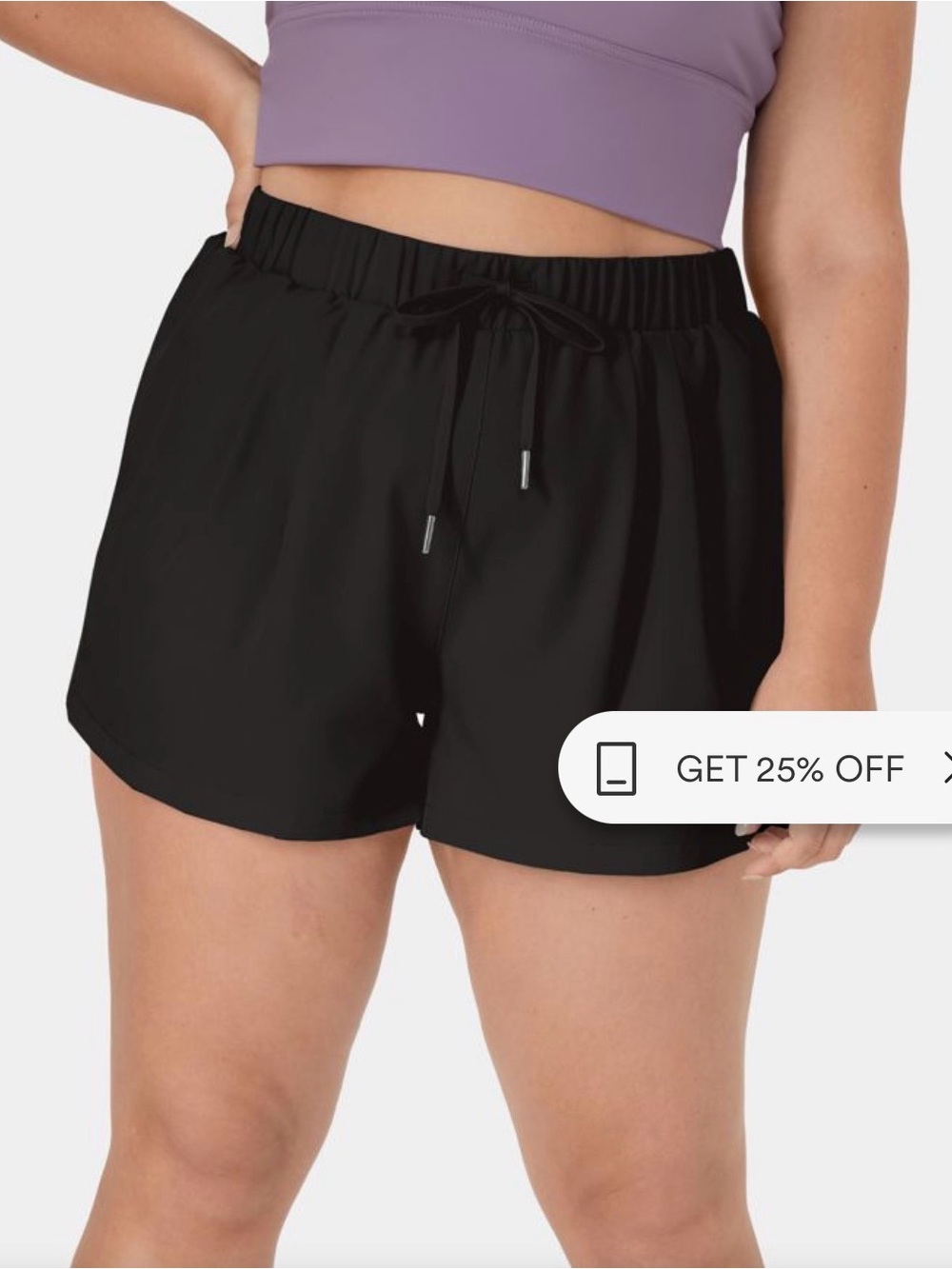 NWT Halara High Waisted Drawstring Pocket Athletic Shorts Black XL Stretch Sport